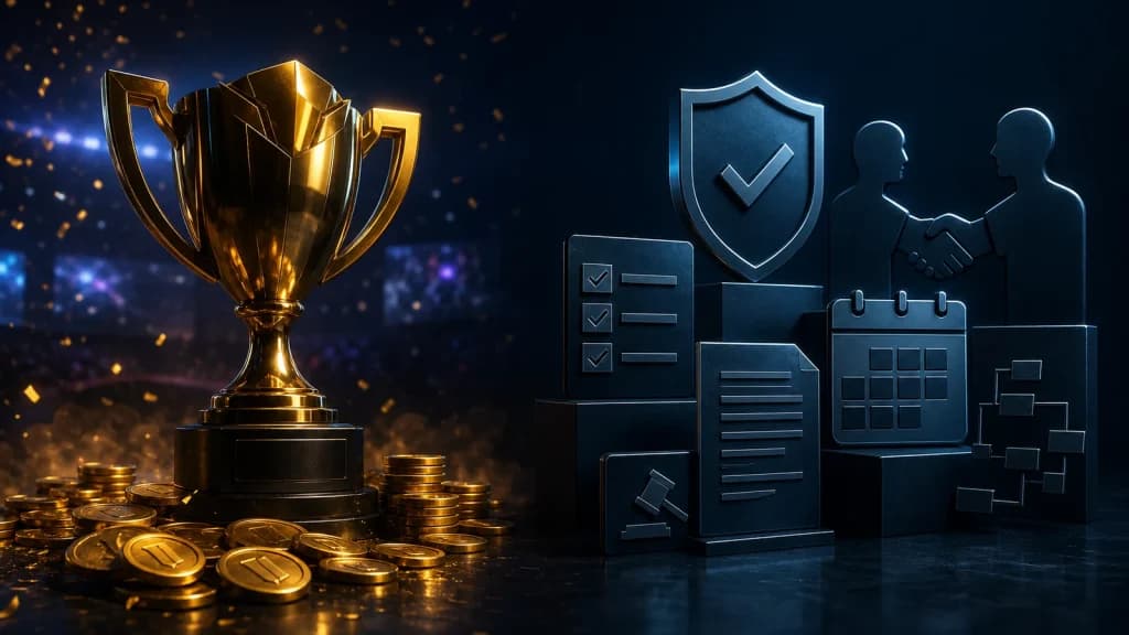 Esport trofej, simboli povjerenja i organizacije bez teksta