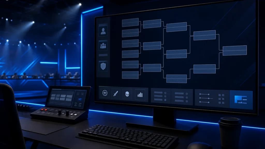 Apstraktni esport bracket na monitoru bez teksta