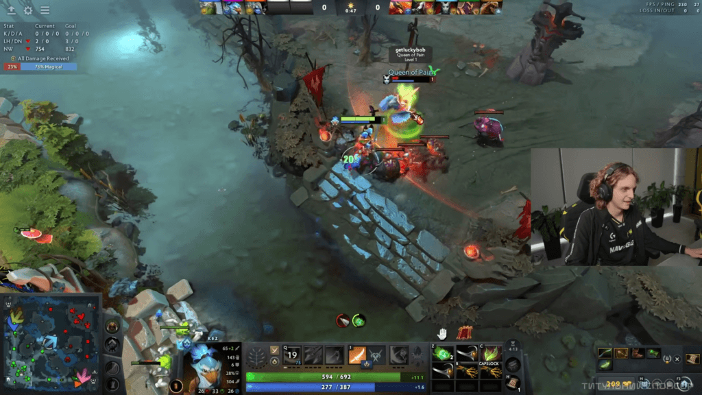 Igrač glavne NAVI Dota 2 postave u službenom videu tijekom igre