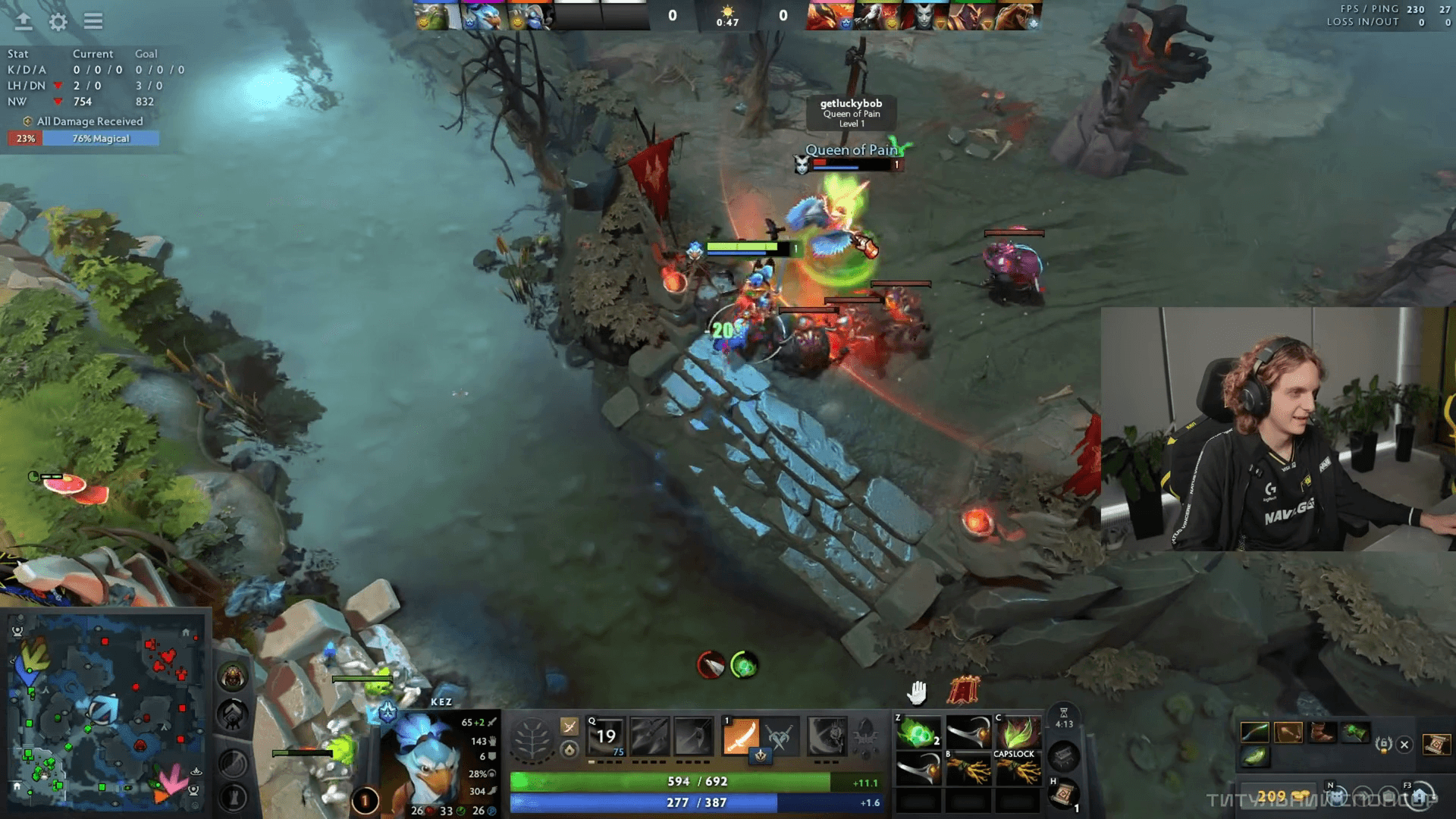 Igrač glavne NAVI Dota 2 postave u službenom videu tijekom igre