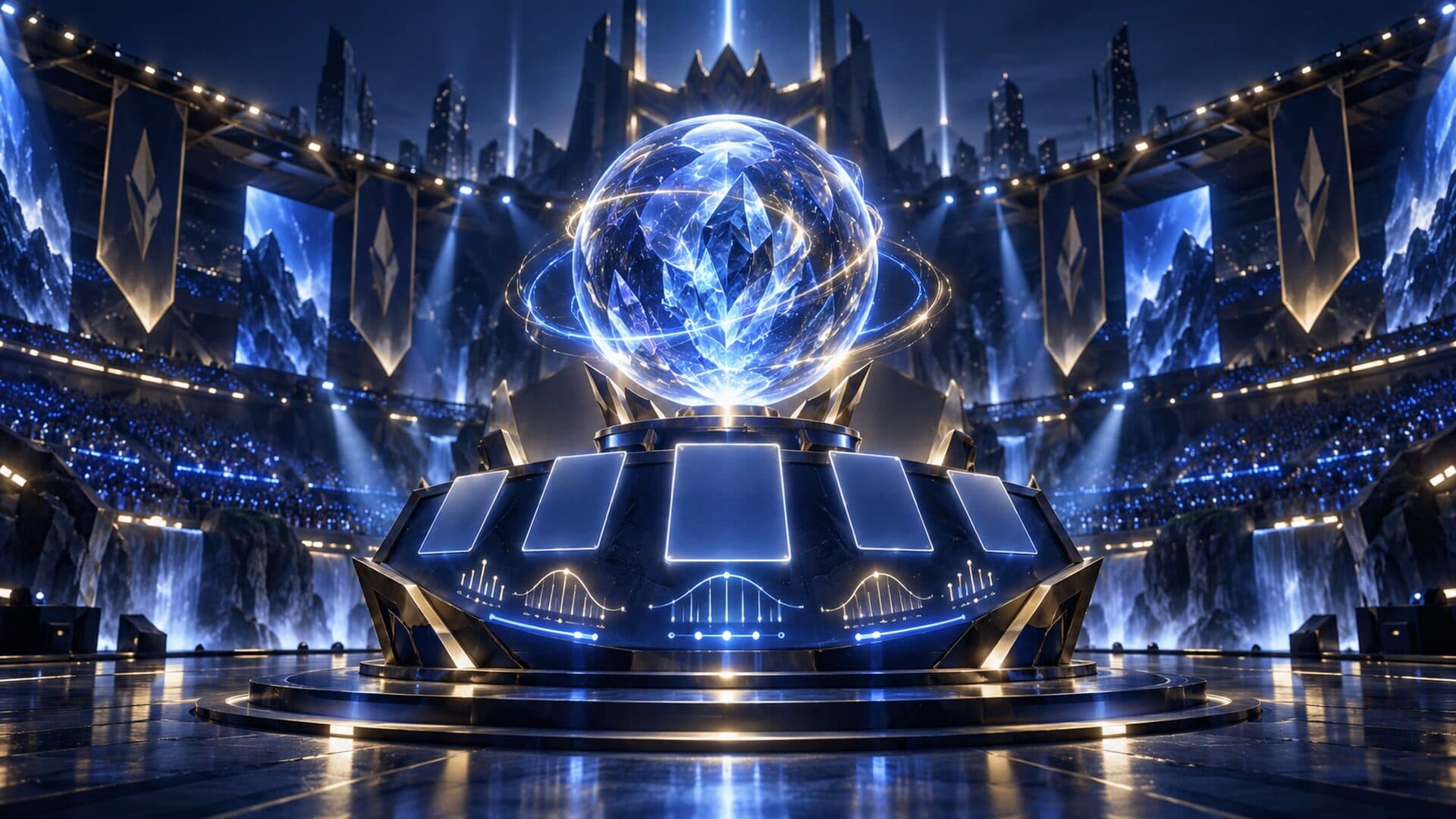 Kristalna kugla u futurističkoj esport areni
