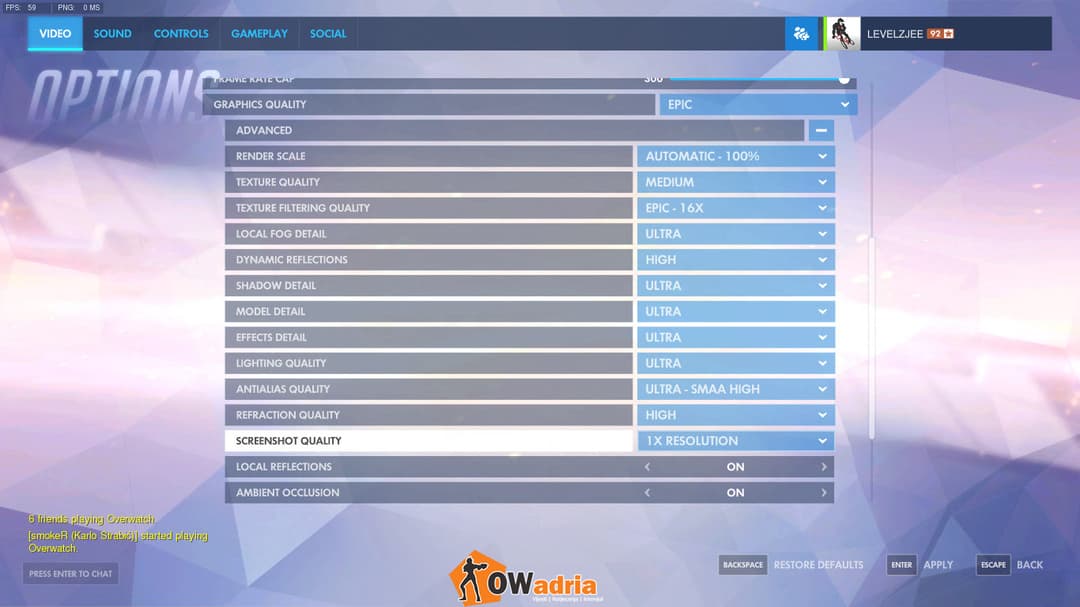 kako podići fps u overwatchu